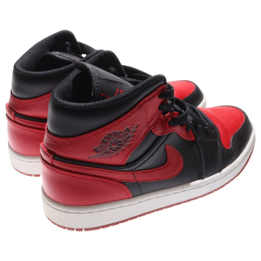 NIKE(ナイキ) AIR JORDAN 1 MID BRED エアジョーダン1 ブレッド ミッドカットスニーカー ブラック/レッド US9/27cm 554724-074
