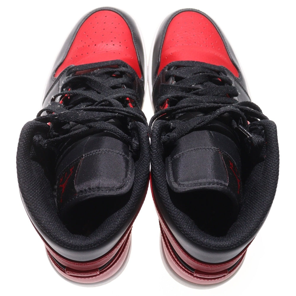 NIKE(ナイキ) AIR JORDAN 1 MID BRED エアジョーダン1 ブレッド ミッドカットスニーカー ブラック/レッド US9/27cm 554724-074