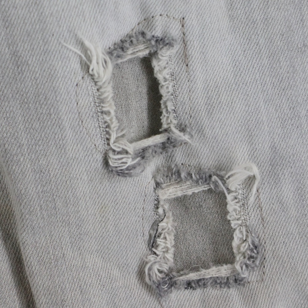 DIESEL(ディーゼル) ブレイブマンロゴ マルチポケット ジップアップ ダメージ加工 スキニーパンツ グレー