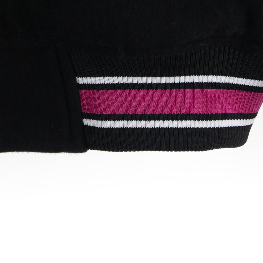 STUSSY(ステューシー) VARSITY JACKET 両面エンブロイダリーデザイン ダブルポケット バーシティー スタジアムジャンパー ブラック