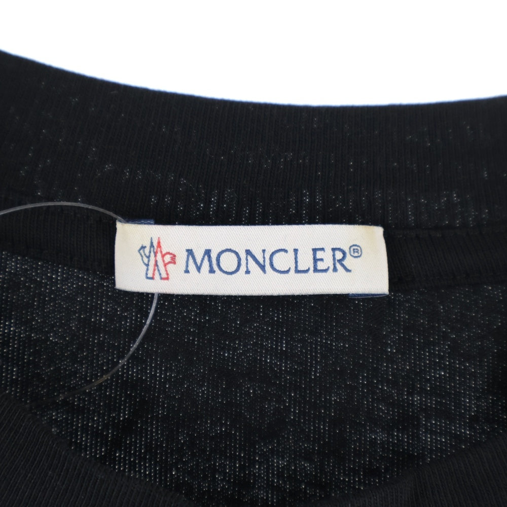MONCLER(モンクレール) 21SS 両面プリントデザイン アームロゴ クルーネック カットソー 半袖Tシャツ ブラック H20918C00001