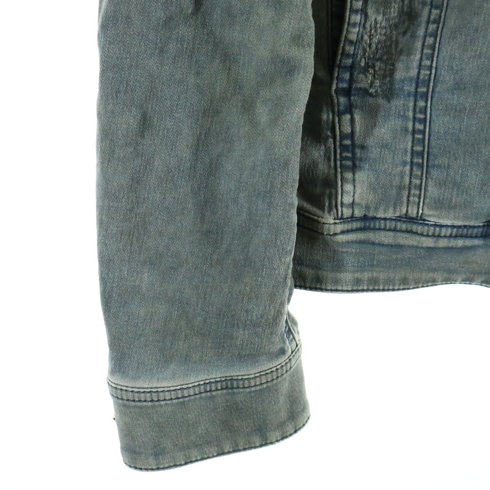 DIESEL(ディーゼル) クラッシュデザイン ダメージ加工 マルチポケット デニムジャケット インディゴ