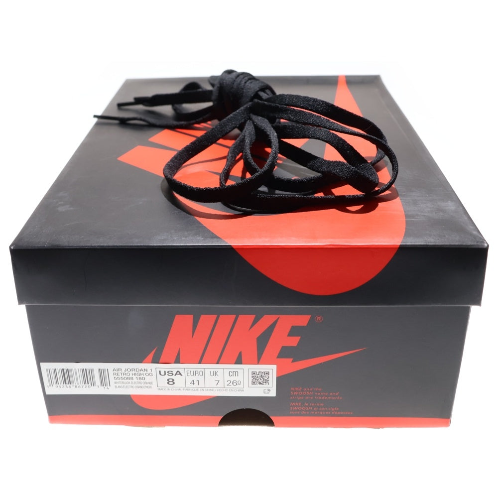 NIKE(ナイキ) AIR JORDAN 1 HIGH OG ELECTRO ORANGE エア ジョーダン エレクトロオレンジ ハイカットスニーカー ホワイト/オレンジ US8/26cm 555088-180