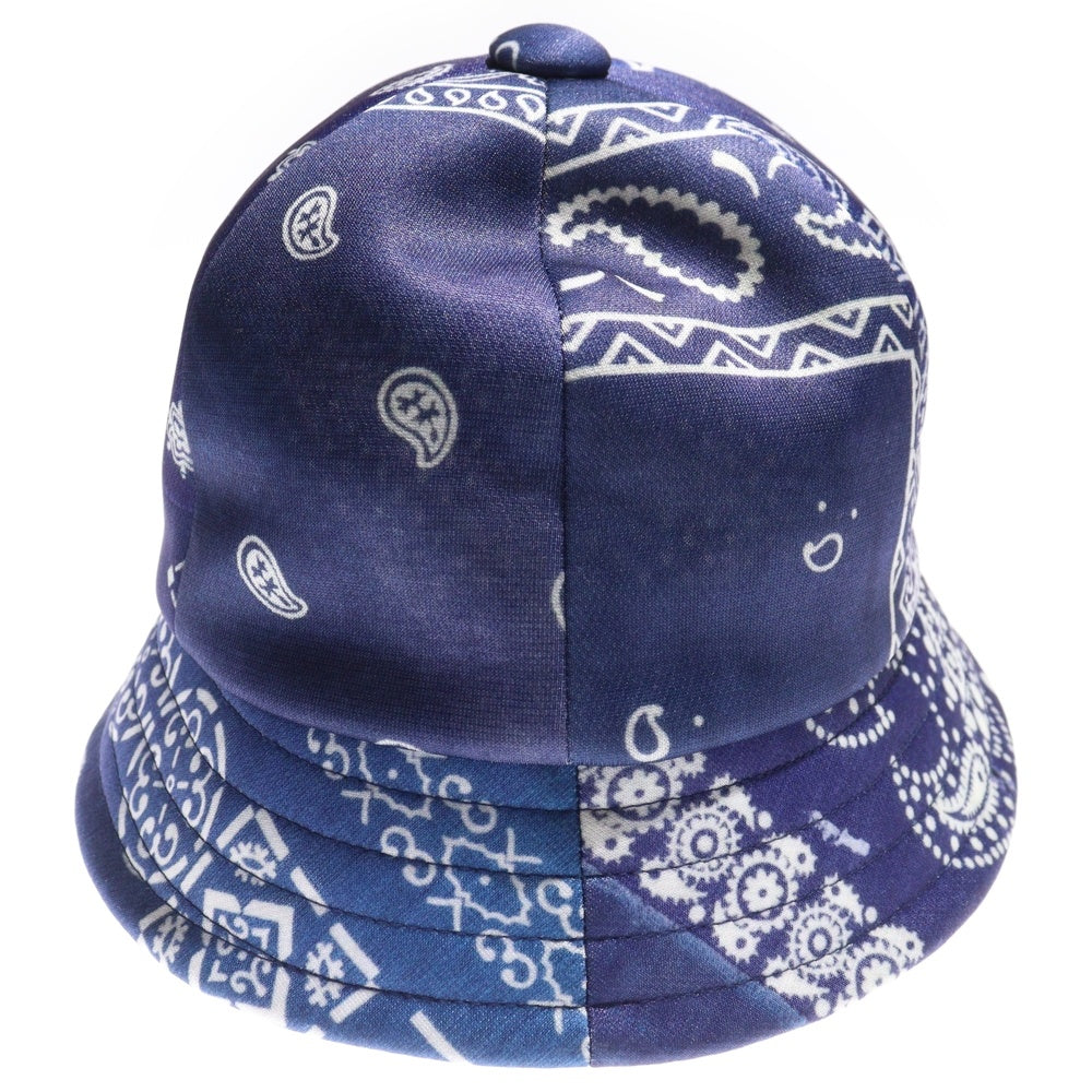 Needles(ニードルス) ×MIYAGIHIDETAKA ミヤギヒデタカ バンダナ柄 フロントロゴデザイン バケットハット 帽子 ブルー