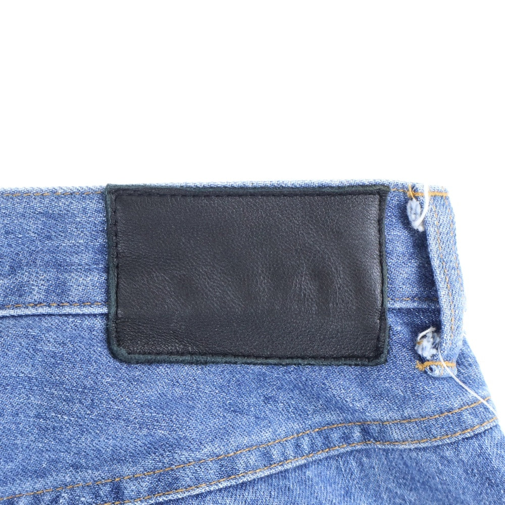 Stein(シュタイン) 22SS LEATHER COMBINATION DENIM JEANS レザー切り替え マルチポケット デニムパンツ インディゴ/ブラック ST.362