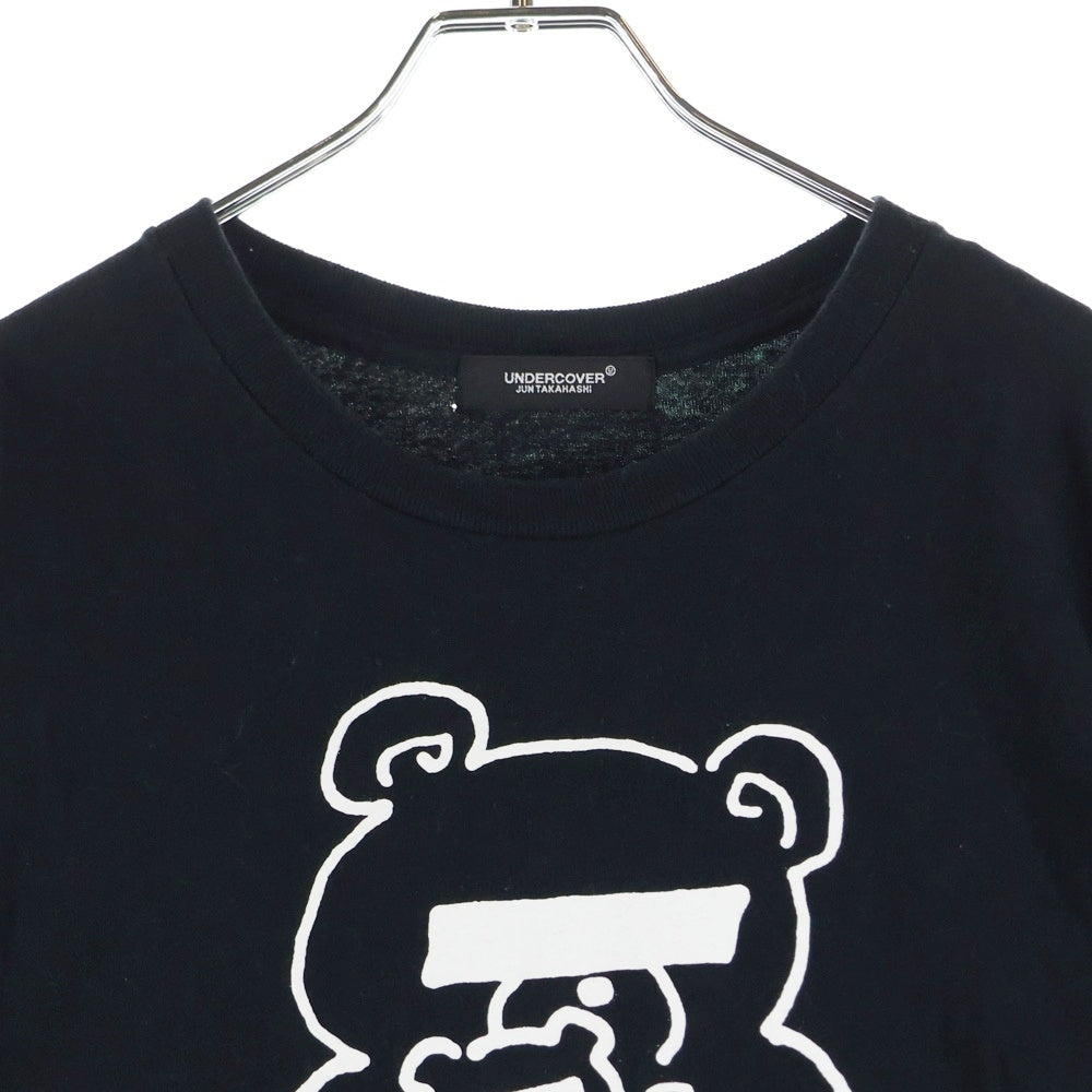 UNDERCOVER(アンダーカバー) ×Yu Nagaba 長場雄 BEAR MASK TEE フロントロゴデザイン クルーネック カットソー 半袖Tシャツ ブラック UCIE9813-2