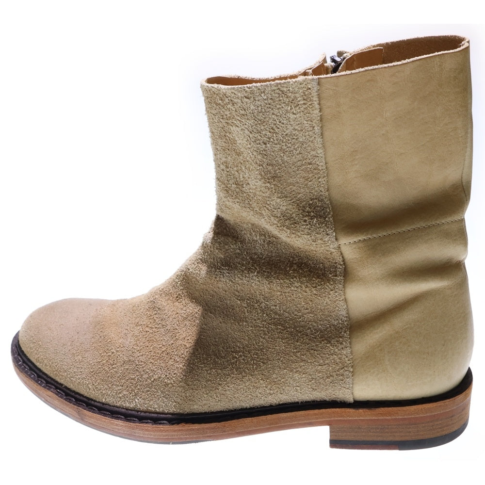 Acne Studios(アクネ ストゥディオズ) ロゴデザイン金具 サイドジップ スエード ショートブーツ ブラウン