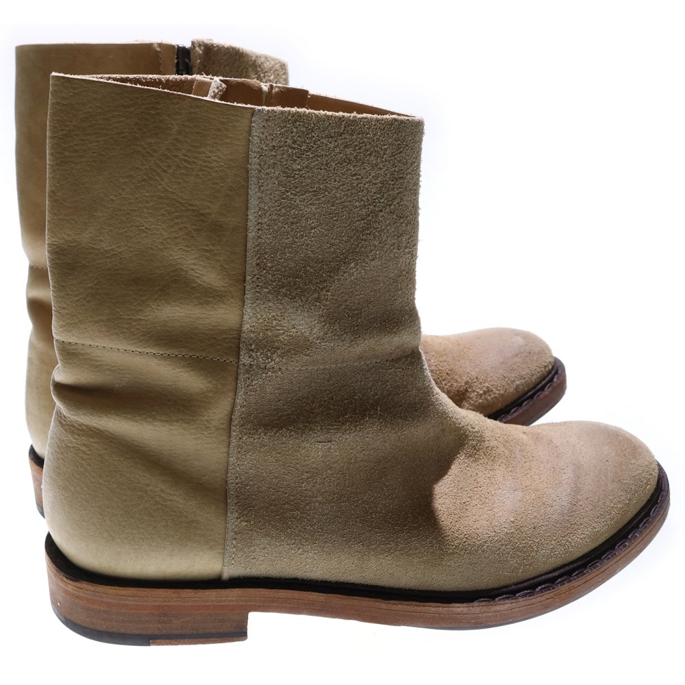 Acne Studios(アクネ ストゥディオズ) ロゴデザイン金具 サイドジップ スエード ショートブーツ ブラウン