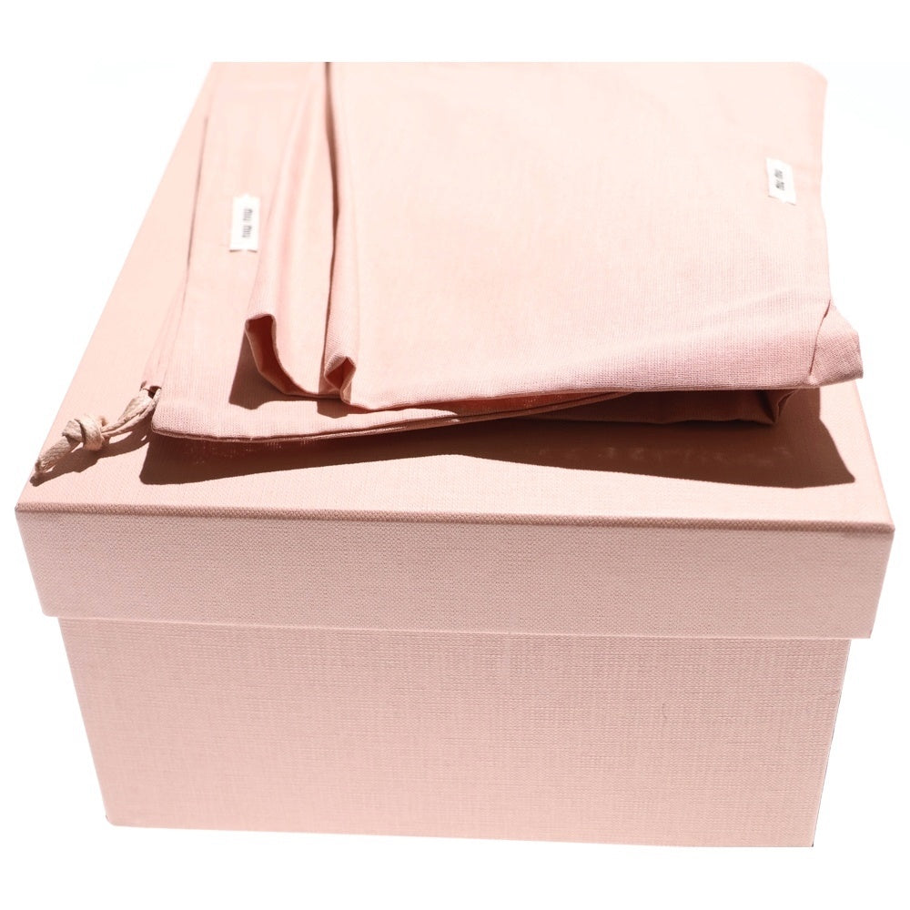 miumiu(ミュウミュウ) Smooth Leather Flat Sandals ロゴバックル レザーフラットサンダル ブラック レディース 5X214E