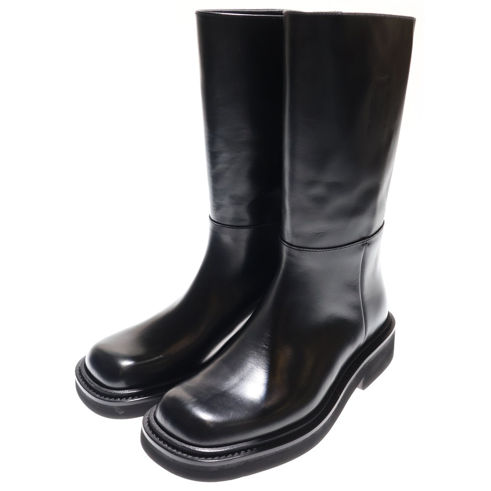 PRADA(プラダ) スクエアトゥ プラットフォーム レザーロングブーツ ブラック レディース 2WG014