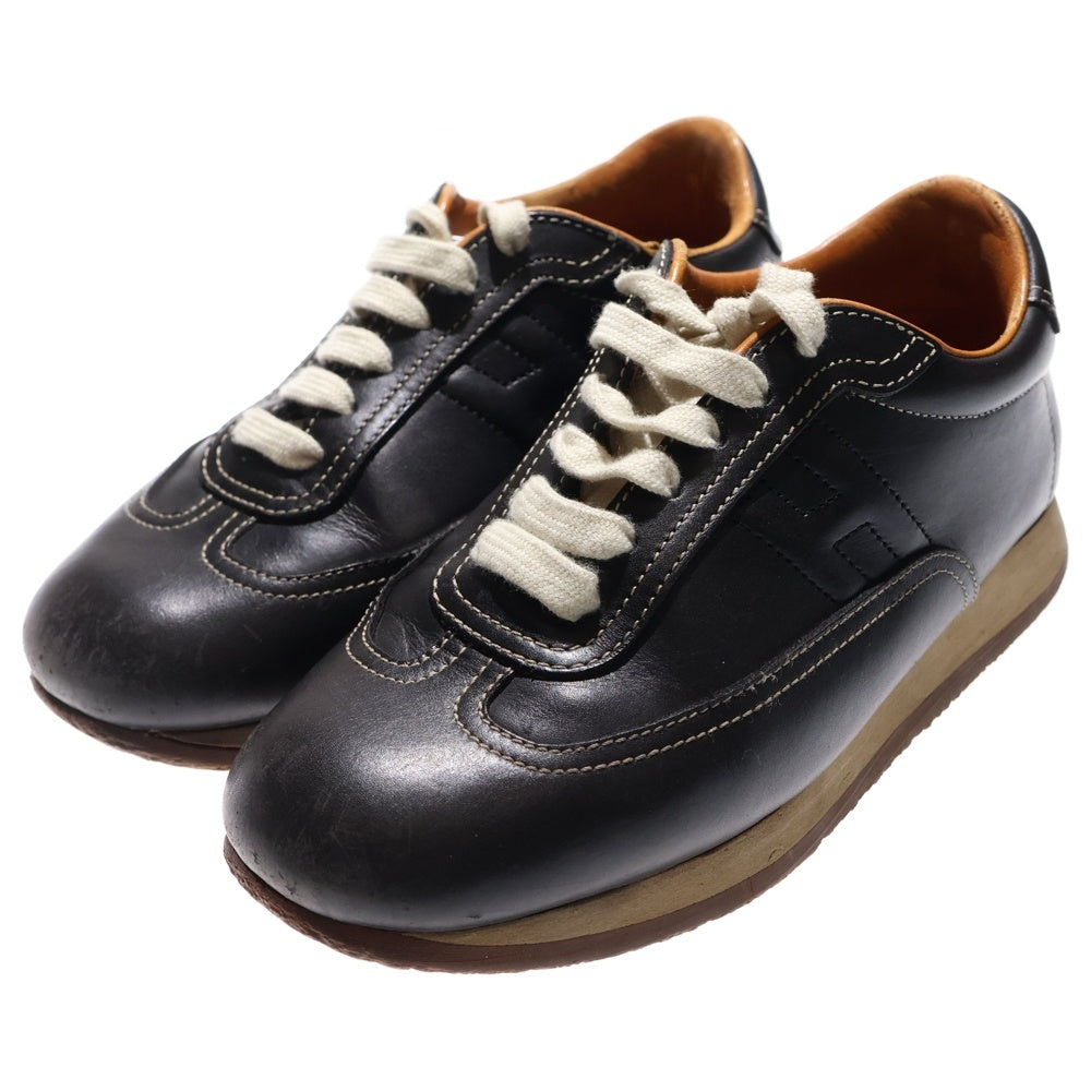 HERMES(エルメス) クイック Hロゴ レザー ローカットシューズ スニーカー ブラウン