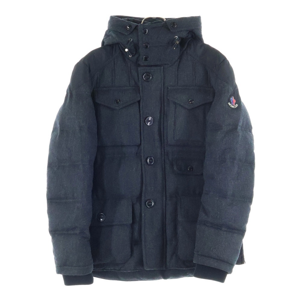 MONCLER(モンクレール) HUGO マルチボケット ウール フーデッド ダウンジャケット ダークグレー 920-091-41367-50