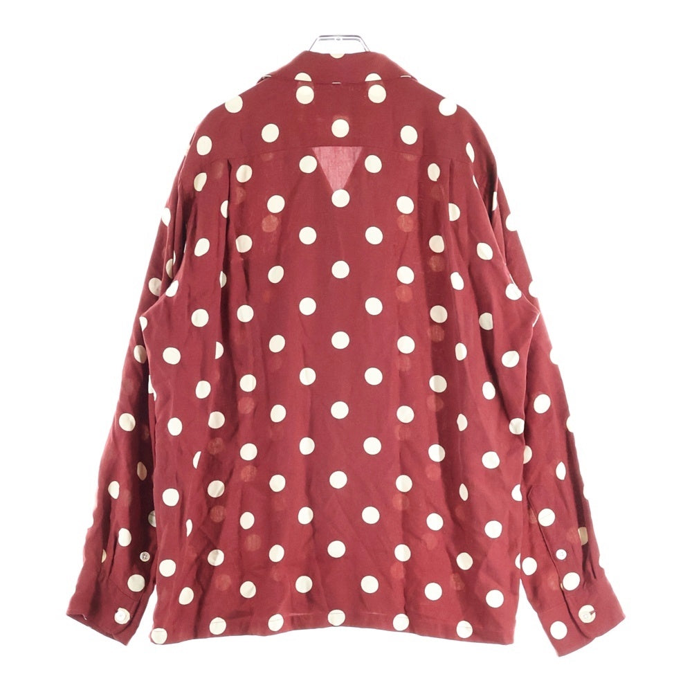 WACKO MARIA(ワコマリア) 23SS DOTS HAWAIIAN SHIRT L/S ドット柄 胸ポケット オープンカラー ハワイアン長袖シャツ レッド 23SSE-WMS-HI03