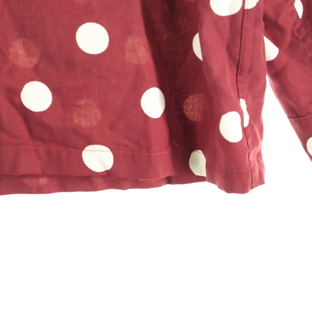 WACKO MARIA(ワコマリア) 23SS DOTS HAWAIIAN SHIRT L/S ドット柄 胸ポケット オープンカラー ハワイアン長袖シャツ レッド 23SSE-WMS-HI03