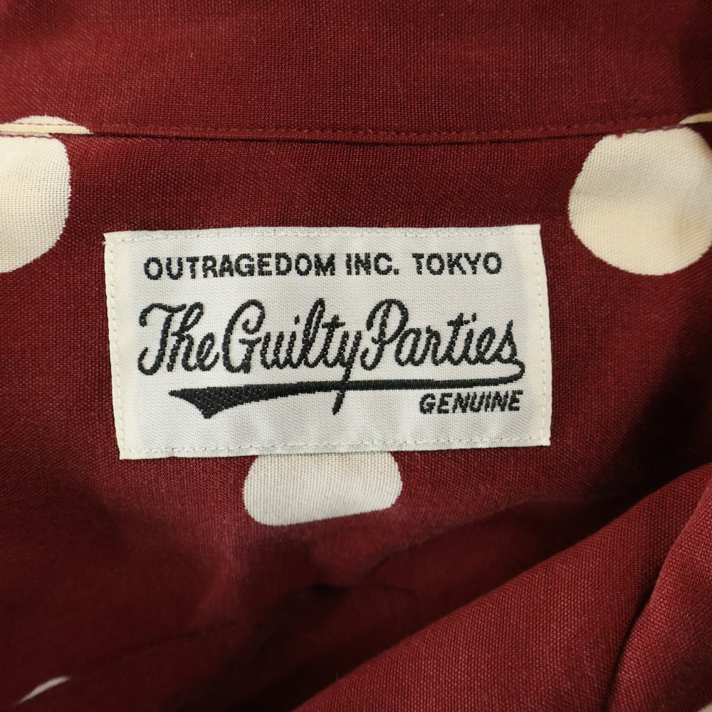 WACKO MARIA(ワコマリア) 23SS DOTS HAWAIIAN SHIRT L/S ドット柄 胸ポケット オープンカラー ハワイアン長袖シャツ レッド 23SSE-WMS-HI03