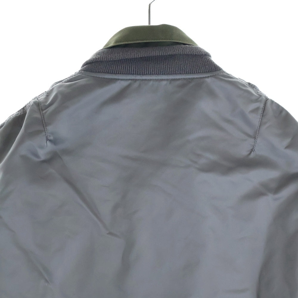 Sacai(サカイ) 22AW NYLON TWILL MIX BLOUSON ナイロン ツイル ミックス マルチポケット ジップアップ ボンバージャケット グレー/カーキ 22-02825M
