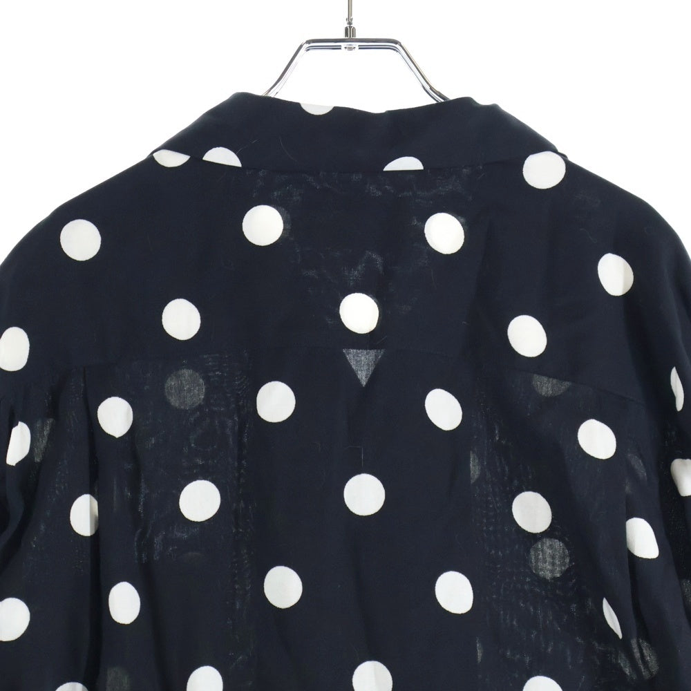 WACKO MARIA(ワコマリア) 20SS DOTS HAWAIIAN SHIRT L/S ドット柄 胸ポケット オープンカラー ハワイアン長袖シャツ ブラック 20SSE-WMS-HI05