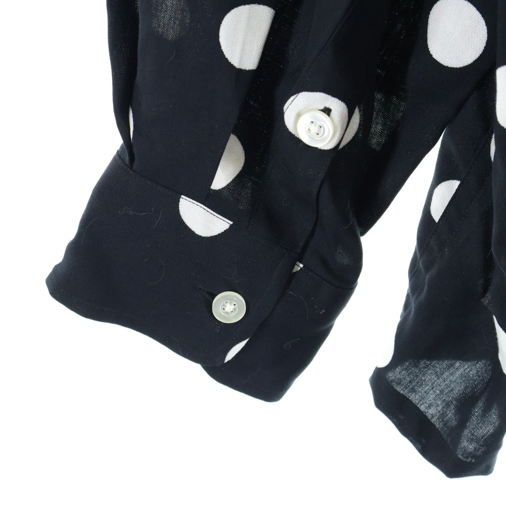 WACKO MARIA(ワコマリア) 20SS DOTS HAWAIIAN SHIRT L/S ドット柄 胸ポケット オープンカラー ハワイアン長袖シャツ ブラック 20SSE-WMS-HI05