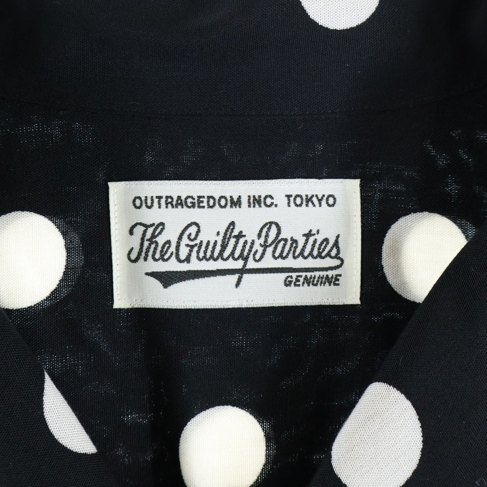 WACKO MARIA(ワコマリア) 20SS DOTS HAWAIIAN SHIRT L/S ドット柄 胸ポケット オープンカラー ハワイアン長袖シャツ ブラック 20SSE-WMS-HI05