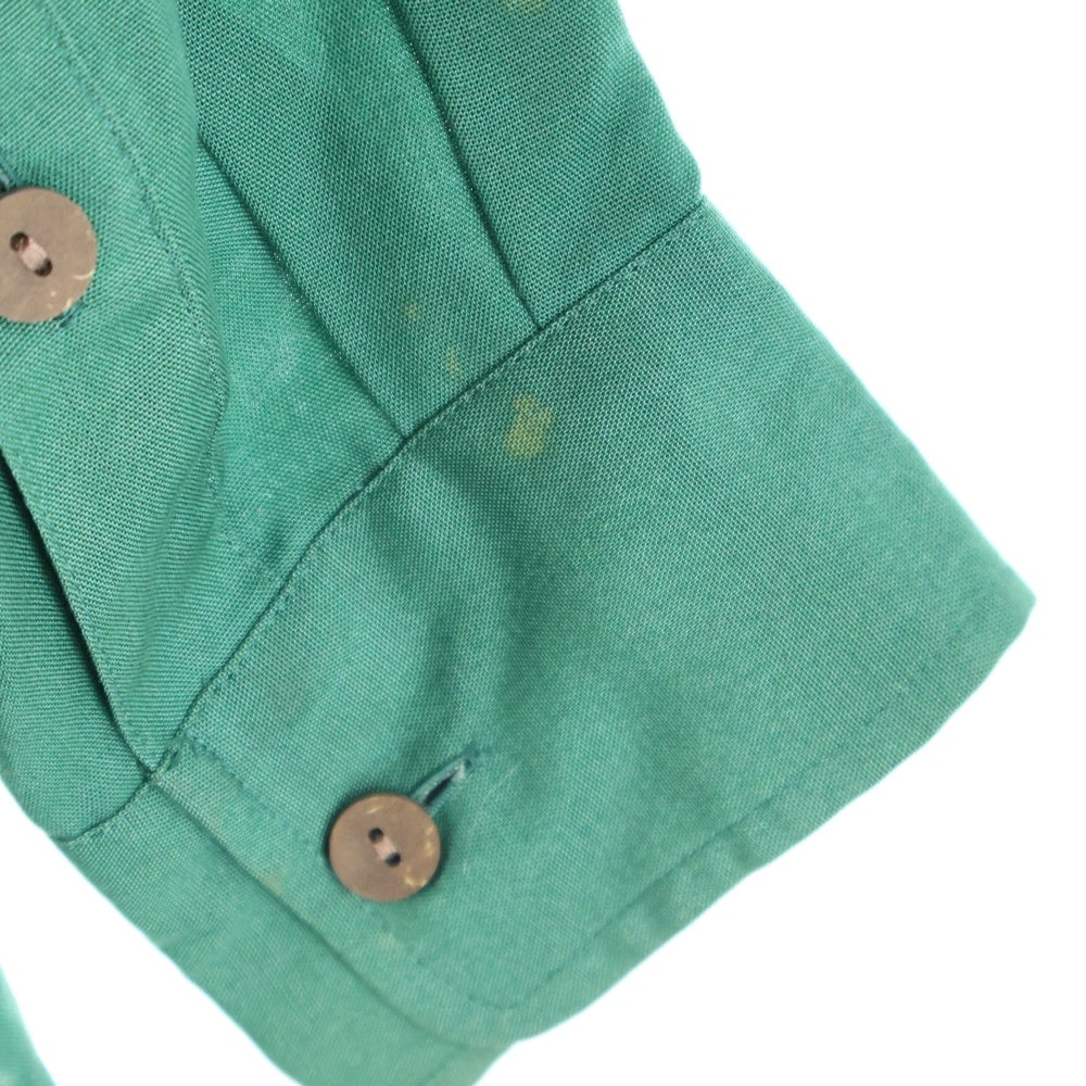 WACKO MARIA(ワコマリア) ×56TATOO STUDIO HAWAIIAN SHIRTS L/L 56タトゥー スタジオ フロントドクロデザイン 胸ポケット オープンカラー ハワイアン長袖シャツ グリーン