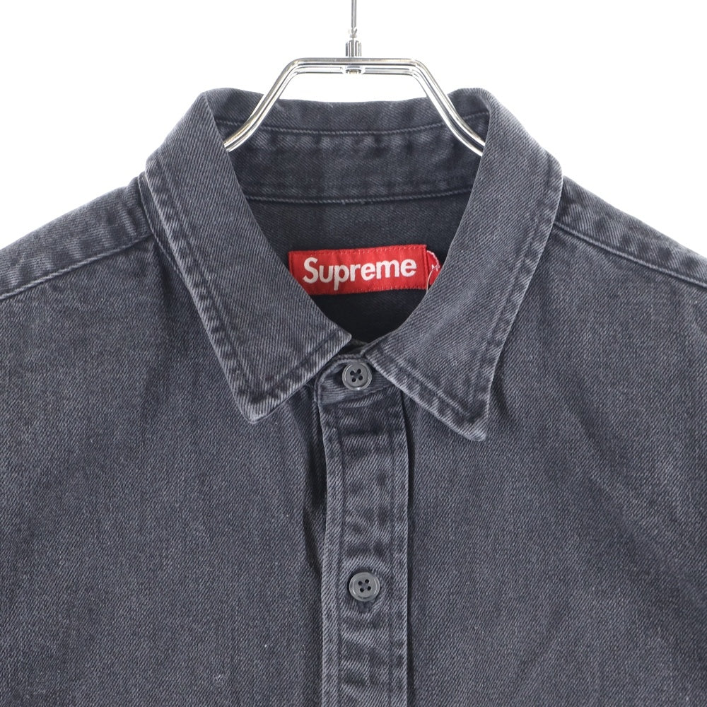 SUPREME(シュプリーム) 25SS Loose Fit S/S Denim Painter Shirt ルーズフィット ダブル胸ポケット ペインター デニム 半袖シャツ ブラック