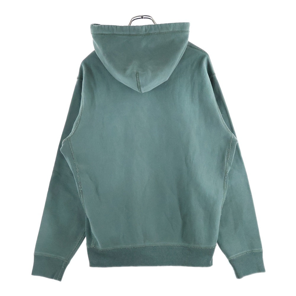 RRL(ダブルアールエル) ダメージ加工 カンガルーポケット ドローストリング フーデッド スウェット パーカー グリーン