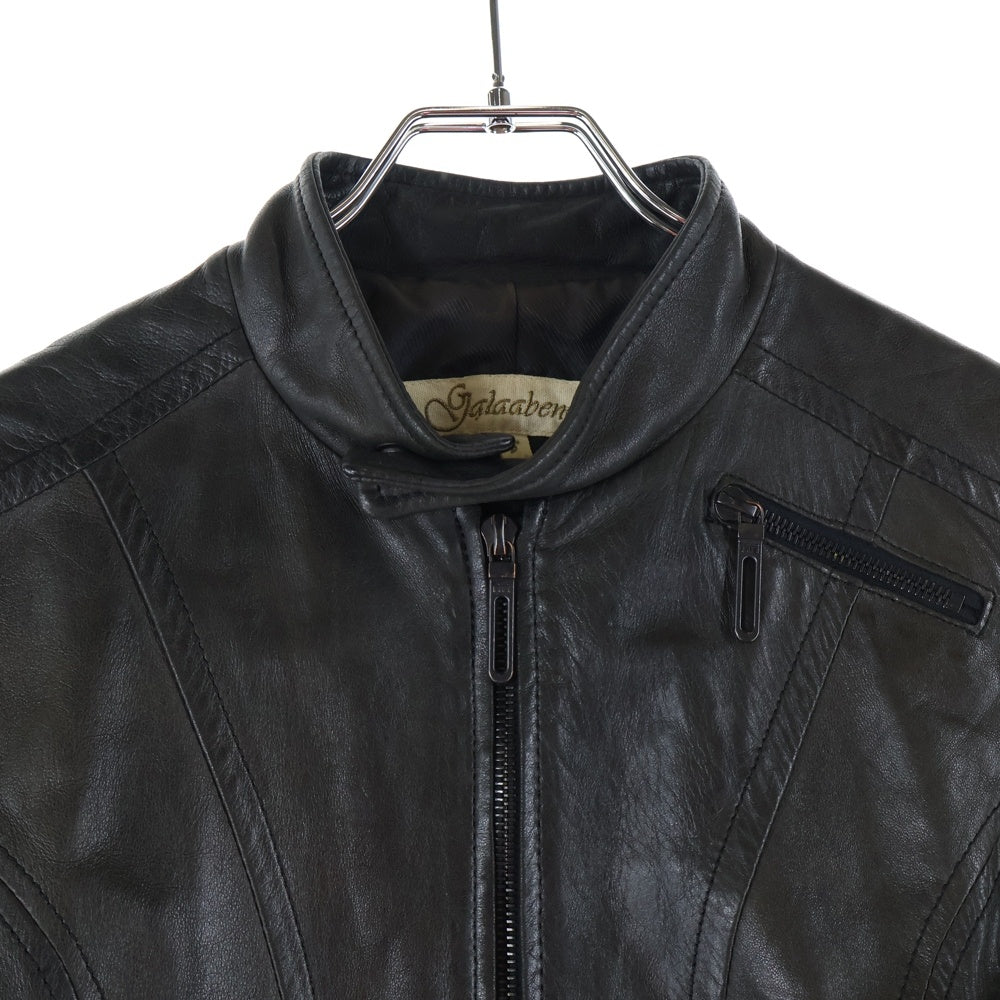 GalaabenD(ガラアーベント) マルチジップ シープスキン シングル レザージャケット ブラック 1-JK-03