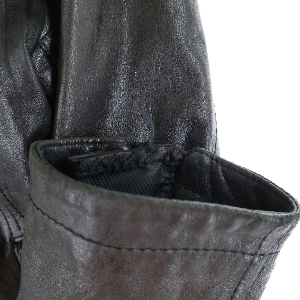 GalaabenD(ガラアーベント) マルチジップ シープスキン シングル レザージャケット ブラック 1-JK-03