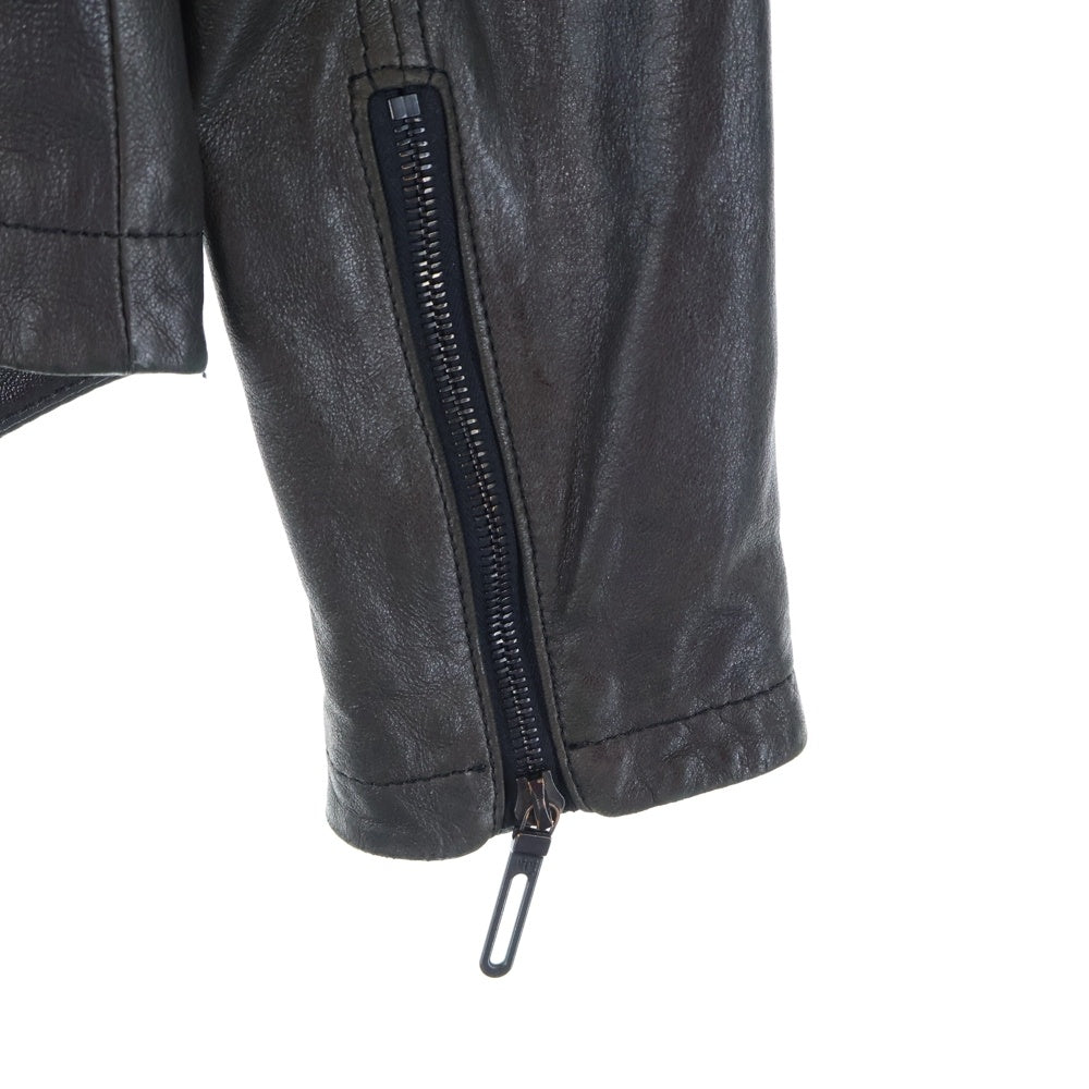 GalaabenD(ガラアーベント) マルチジップ シープスキン シングル レザージャケット ブラック 1-JK-03