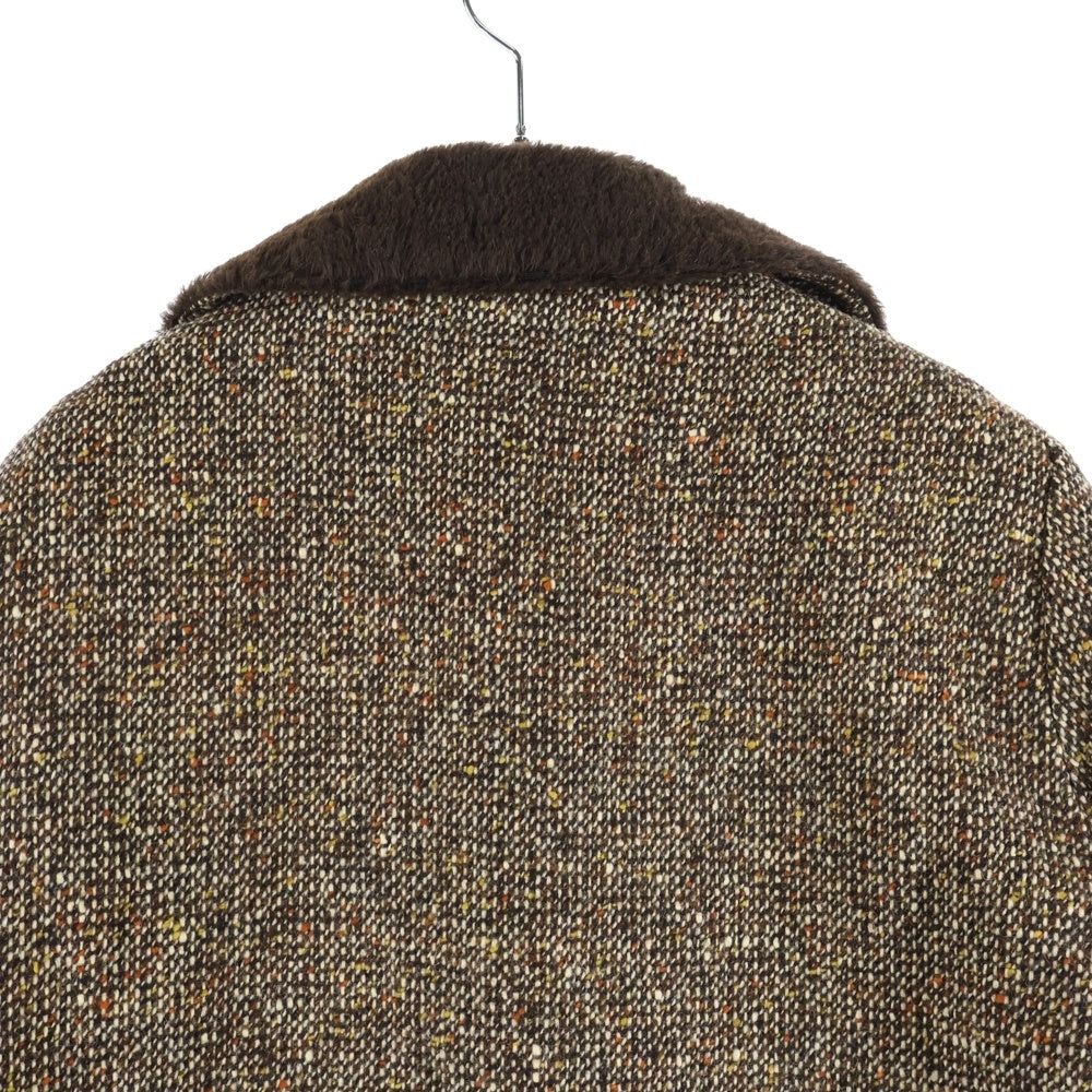 PENDLETON(ペンドルトン) 80-90S ウール くるみボタン ファー テーラードジャケット ブラウン