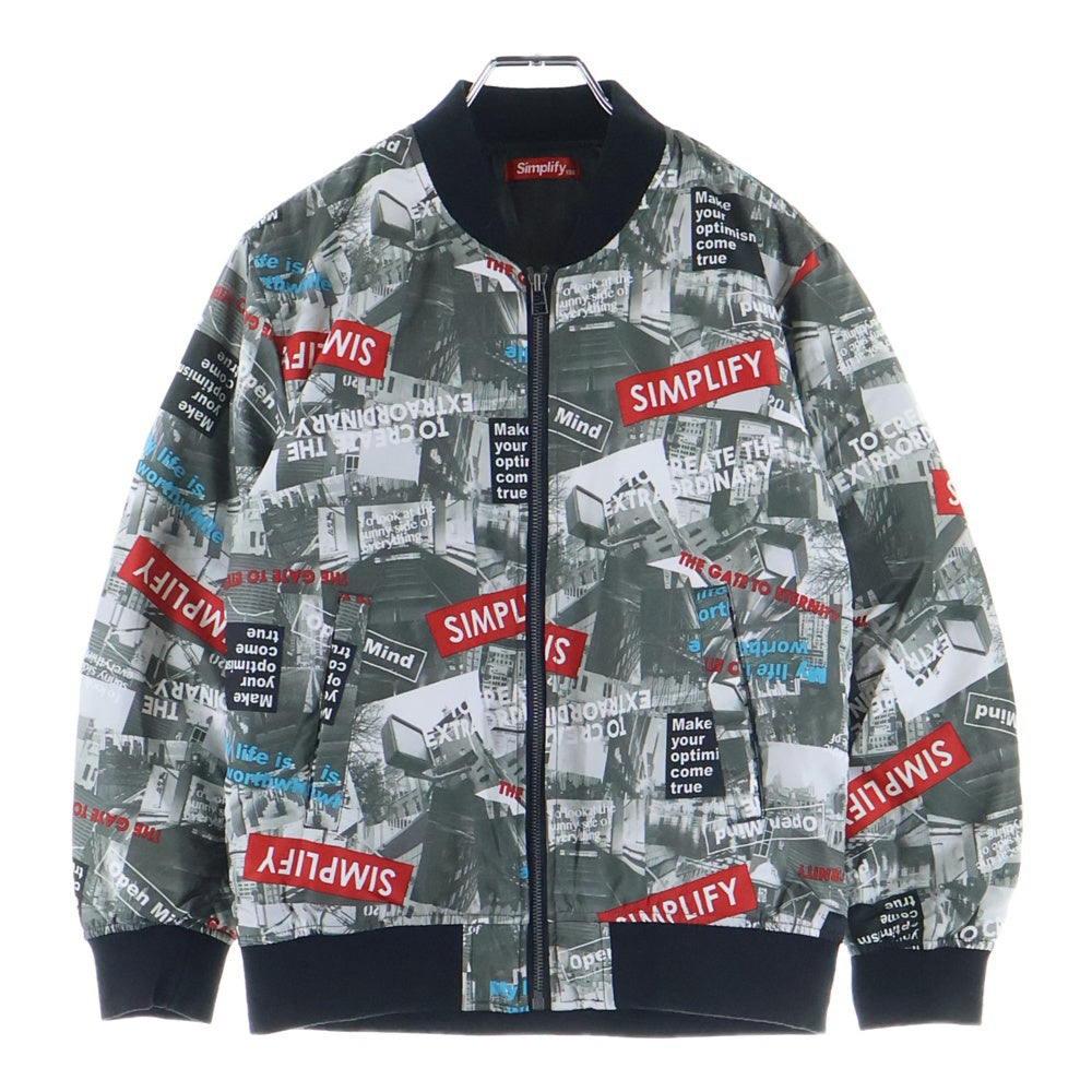 NO BRAND(ノーブランド) SIMPLIFY シンプリファイ フォト総柄 ジャケット キッズ グレー