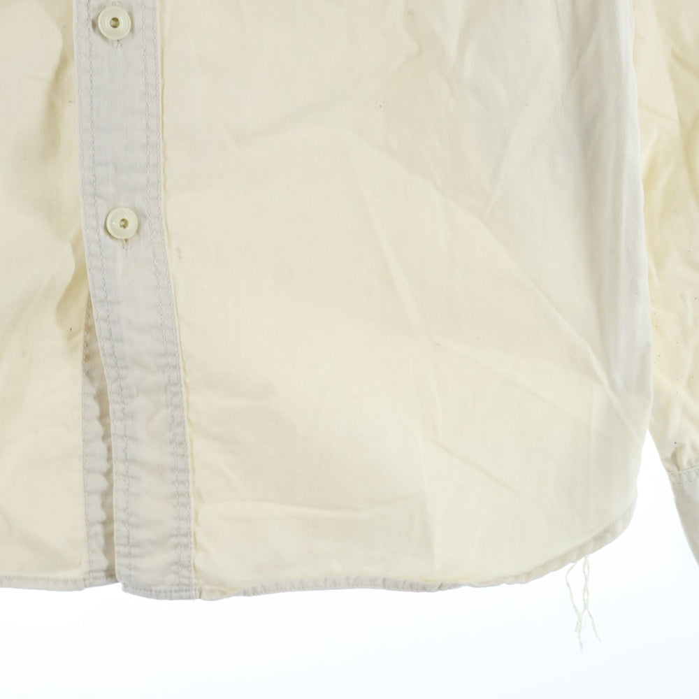 NO BRAND(ノーブランド) GLORY BOUND グローリーバウンド コットン オープンカラー 長袖シャツ ホワイト