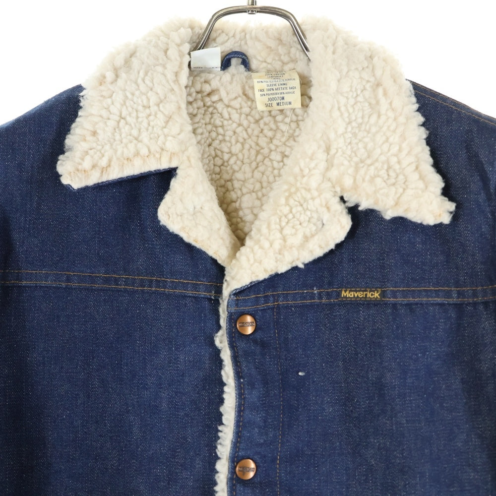 MAVERICK(マーベリック) 60-70S VINTAGE ヴィンテージ 白タグ ボア デニムジャケット インディゴ