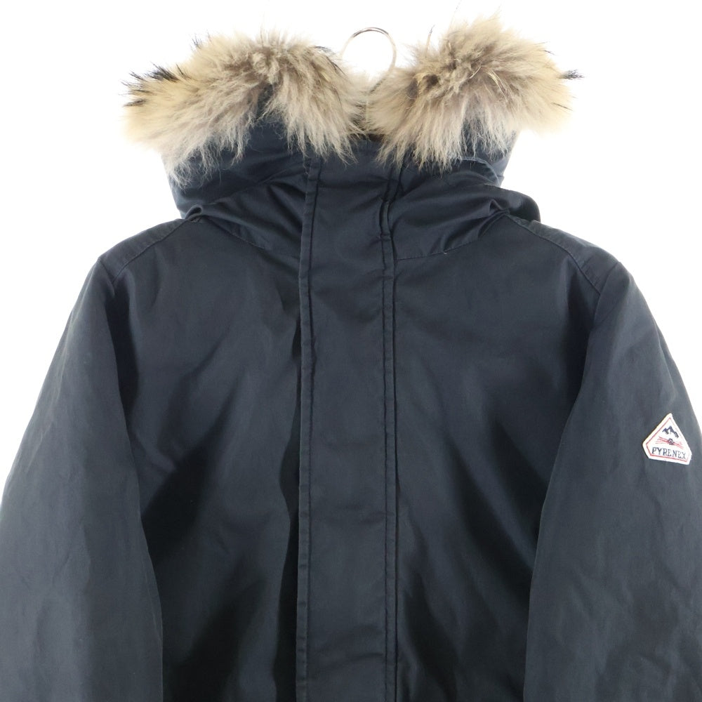 PYRENEX(ピレネックス) BORDEAUX ボルドー ファーフーデッド ナイロンダウンジャケット コート ブラック W17P1