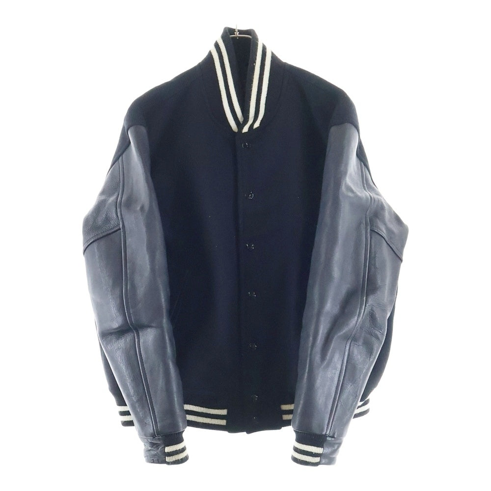 Kent(ケント) アームレザー バーシティ スタジアム ジャケット ブラック KJW‐16504