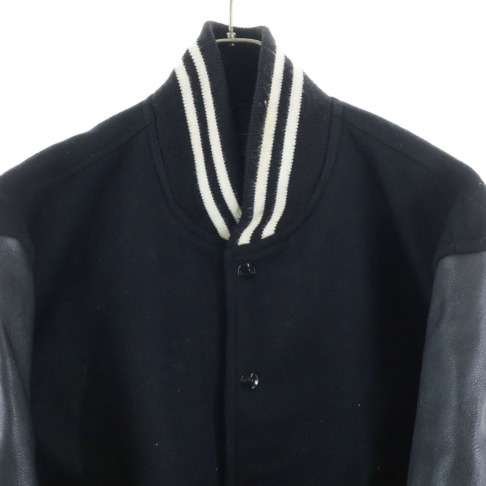 Kent(ケント) アームレザー バーシティ スタジアム ジャケット ブラック KJW‐16504