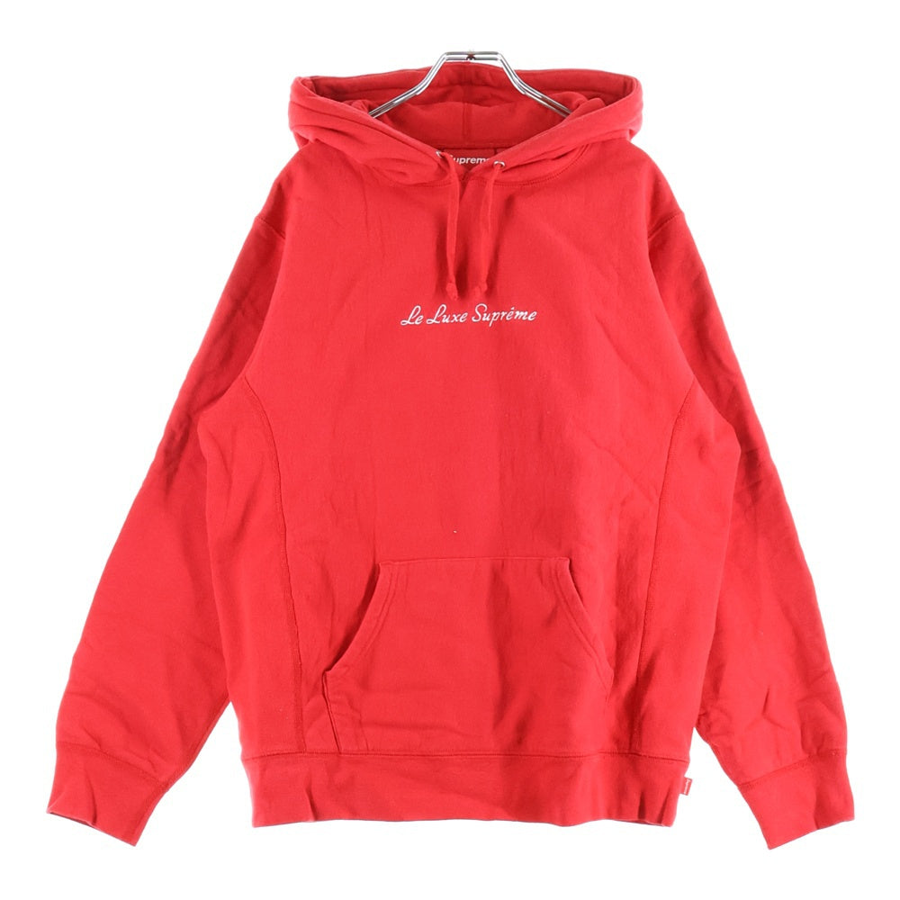 SUPREME(シュプリーム) 19SS Le Luxe Hooded Sweatshirt フロントエンブロイダリー プルオーバーパーカー スウェットフーディ レッド