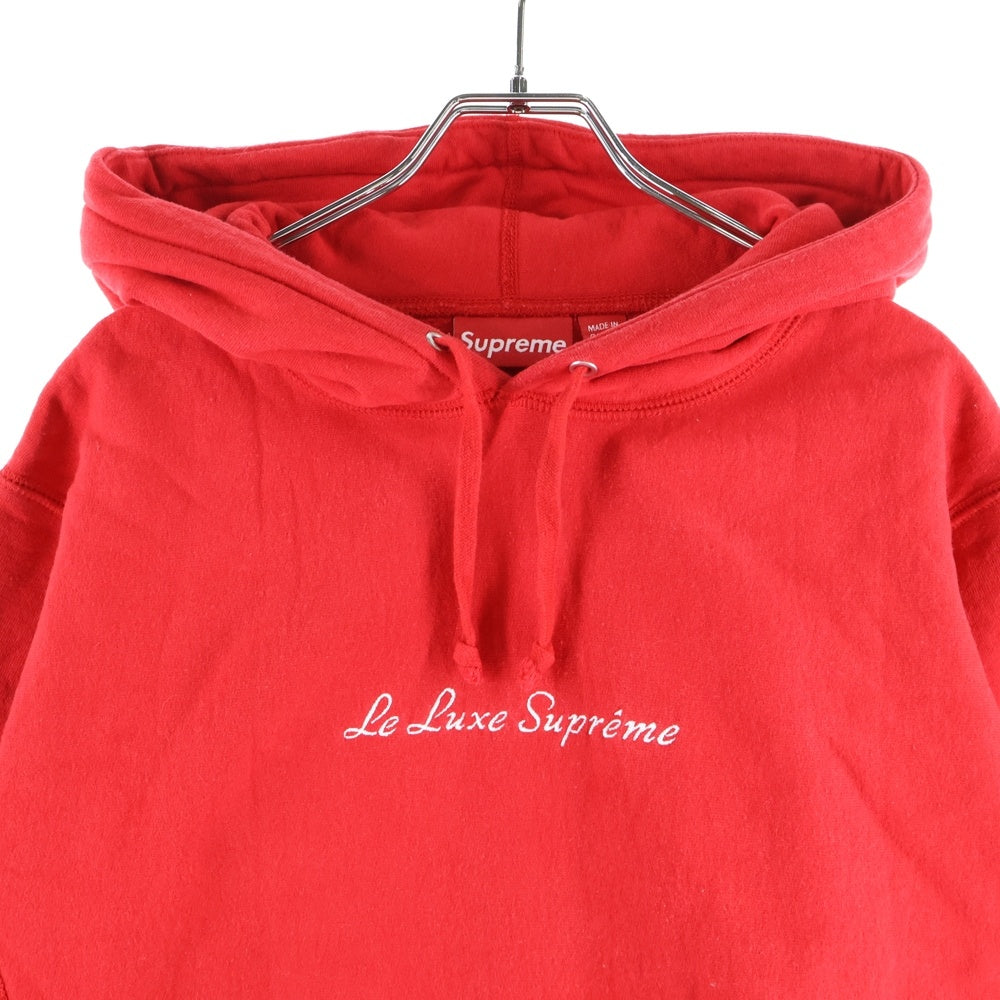 SUPREME(シュプリーム) 19SS Le Luxe Hooded Sweatshirt フロントエンブロイダリー プルオーバーパーカー スウェットフーディ レッド