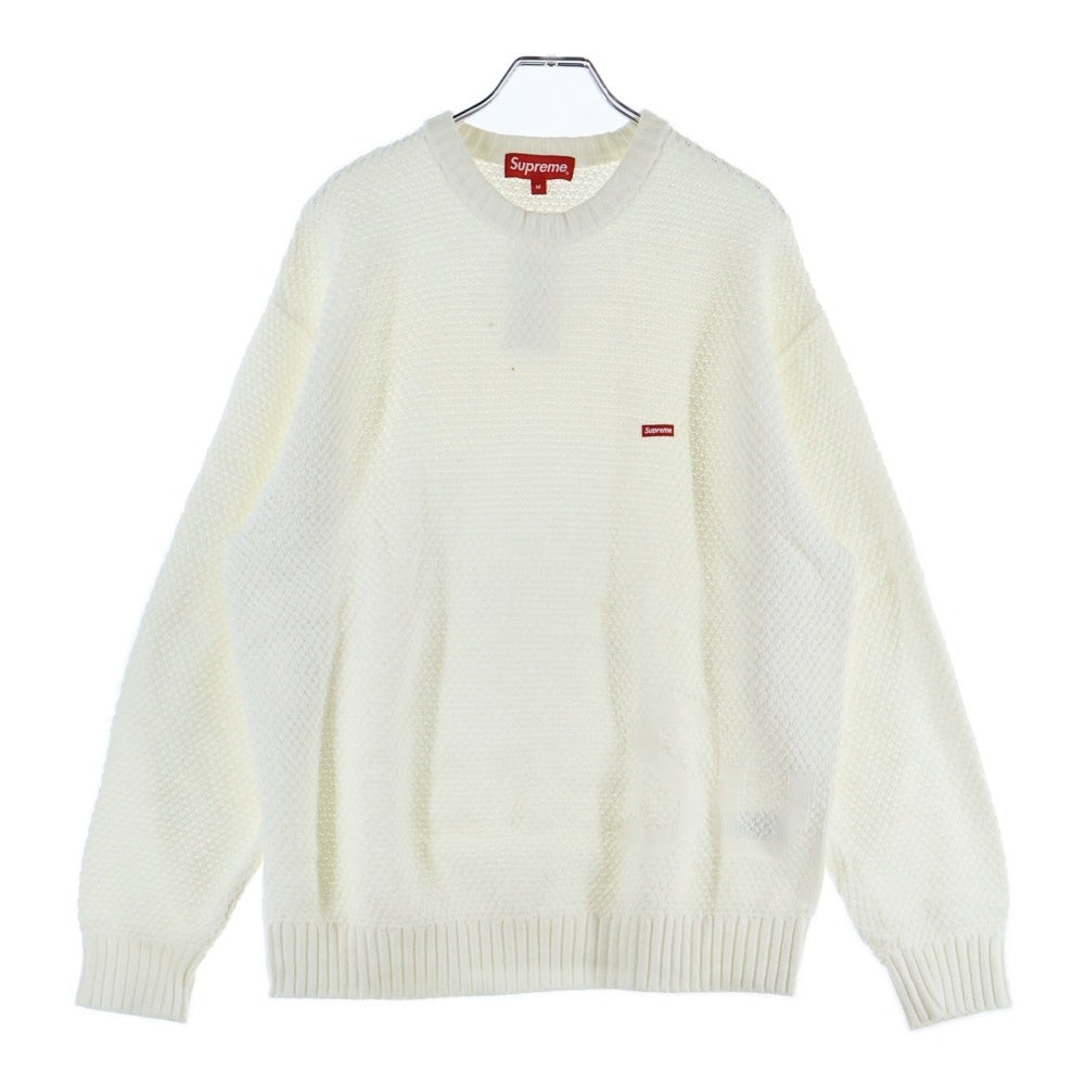 SUPREME(シュプリーム) 20AW Textured Small Box Sweater テクスチャード スモールボックスロゴ クルーネックニットセーター ホワイト