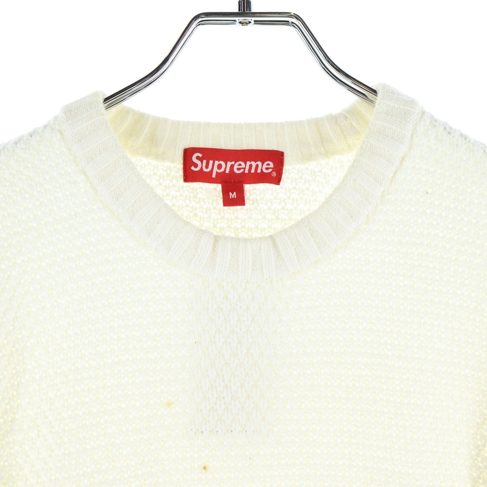 SUPREME(シュプリーム) 20AW Textured Small Box Sweater テクスチャード スモールボックスロゴ クルーネックニットセーター ホワイト