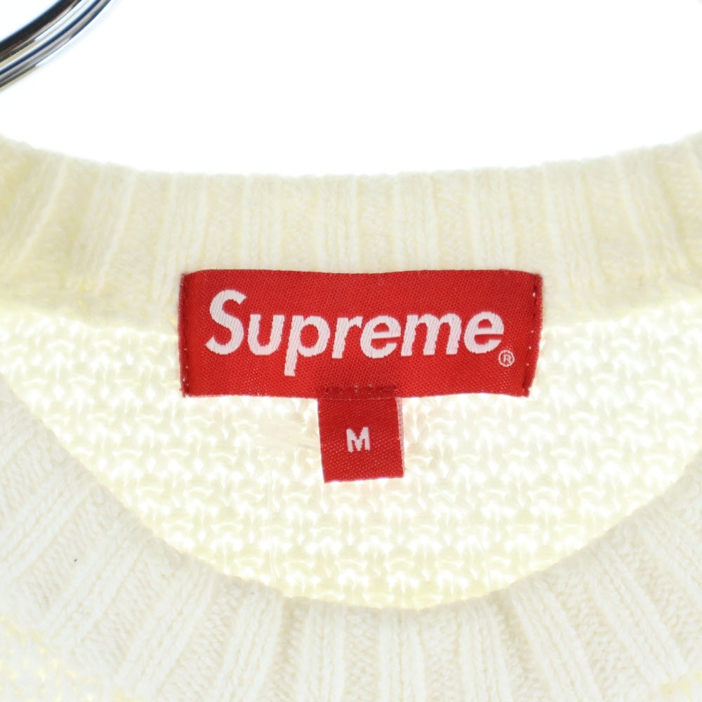 SUPREME(シュプリーム) 20AW Textured Small Box Sweater テクスチャード スモールボックスロゴ クルーネックニットセーター ホワイト