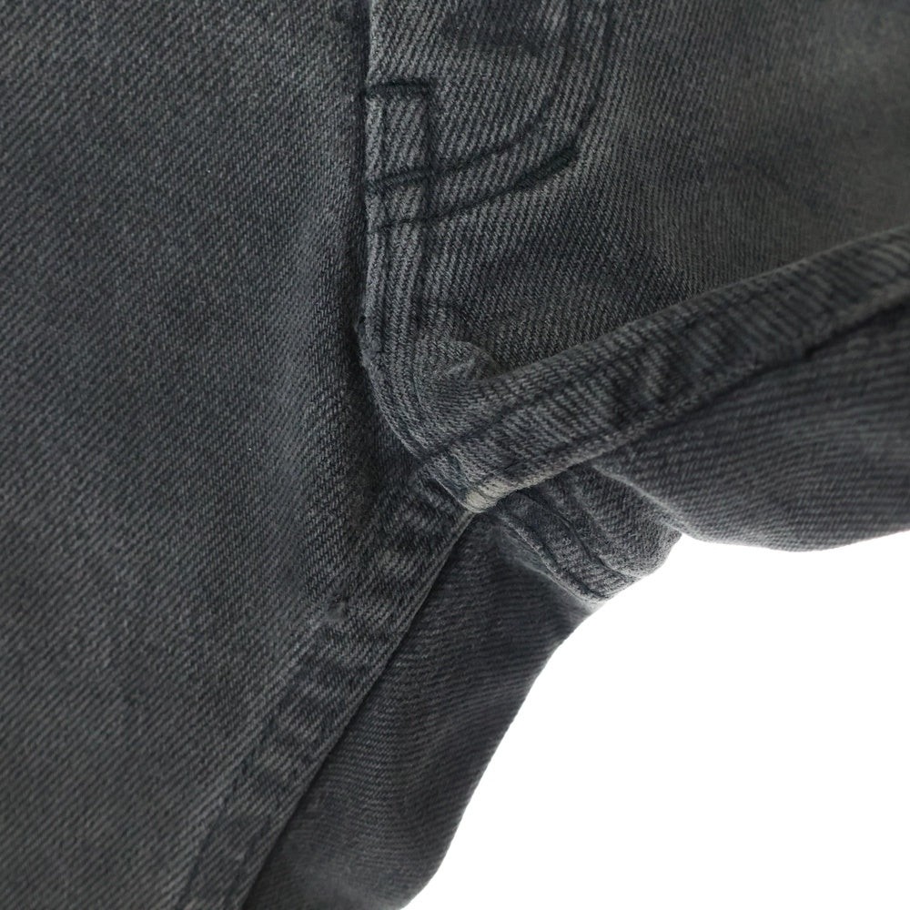 NUMBER (N)INE(ナンバーナイン) 裾カットオフデザイン コットンポリ ボタンフライ スリム デニムパンツ ブラック