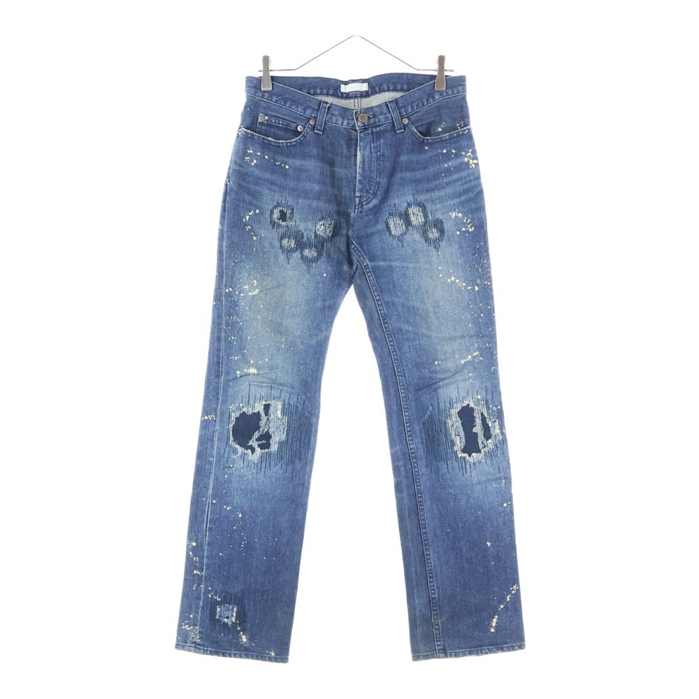 NUMBER (N)INE(ナンバーナイン) 01AW ARCHIVE STANDARD期 スタンダード期 ダメージ加工 グランジデニムパンツ インディゴ アーカイブ