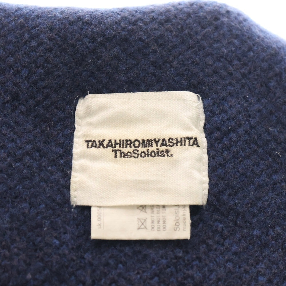 TAKAHIROMIYASHITA The SoloIst.(タカヒロミヤシタザソロイスト) 総柄 ウール ネックウォーマー ネイビー/ブルー sk.0005AW19