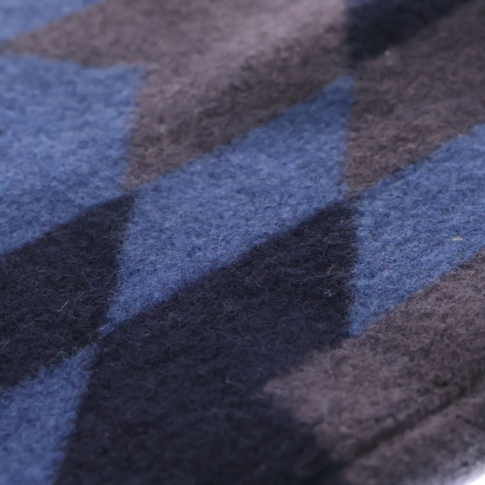 TAKAHIROMIYASHITA The SoloIst.(タカヒロミヤシタザソロイスト) 総柄 ウール ネックウォーマー ネイビー/ブルー sk.0005AW19