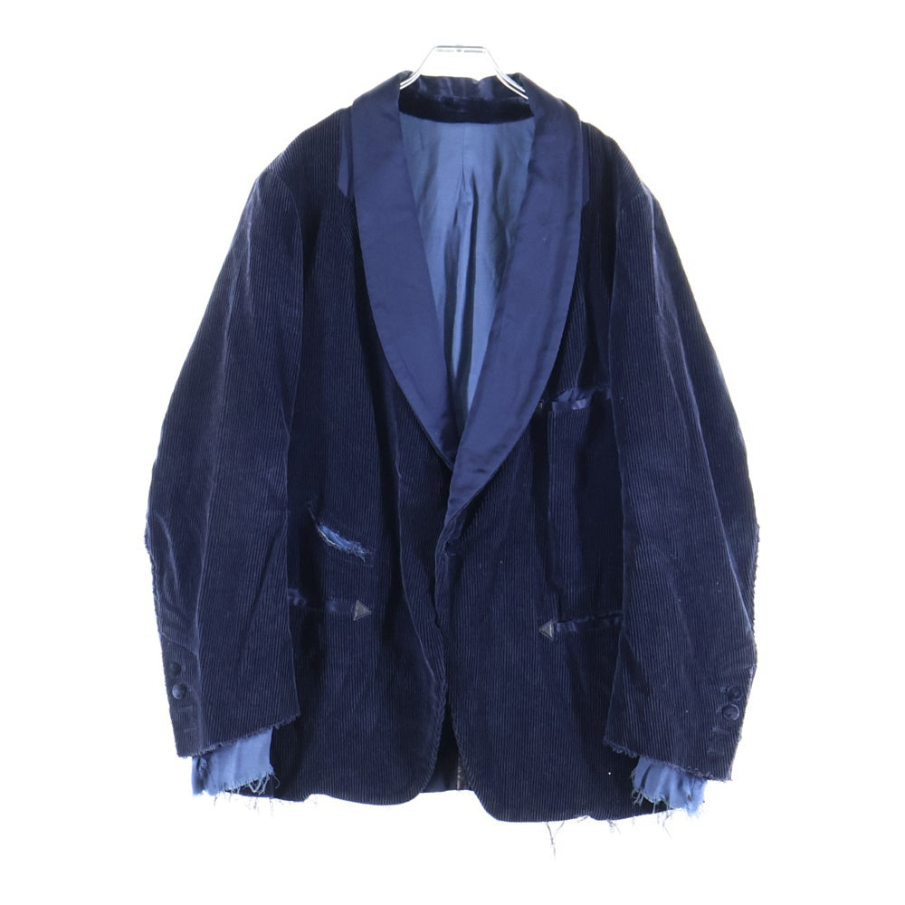 TAKAHIROMIYASHITA The SoloIst.(タカヒロミヤシタザソロイスト) SHAWL COLLAR 1-B JACKET ショールカラー カシミアコーデュロイ カットオフ 1B テーラードジャケット ネイビー sg.0151b