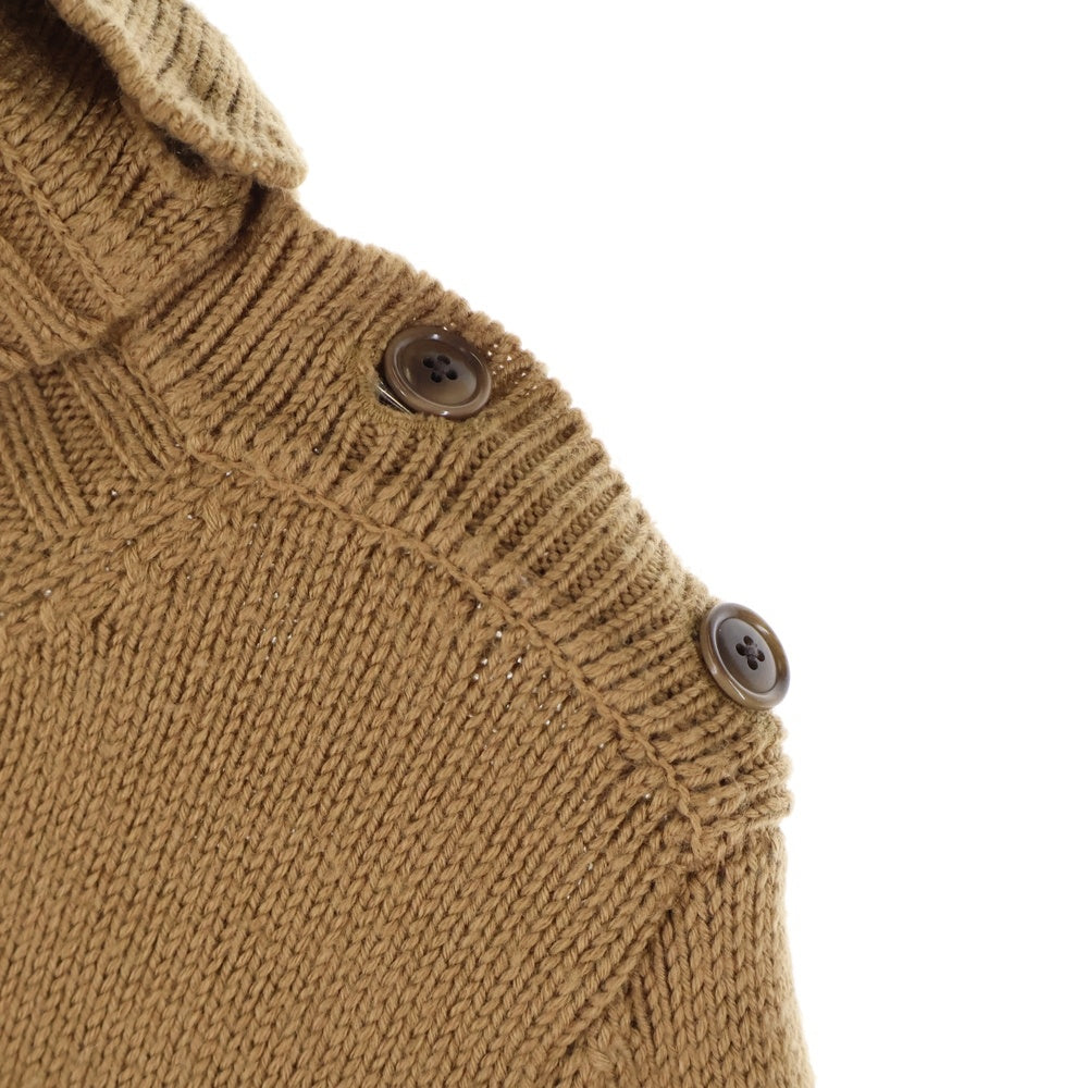 TAKAHIROMIYASHITA The SoloIst.(タカヒロミヤシタザソロイスト) 13AW ボタンアップタートルネック ウールニット セーター ブラウン sg.0030