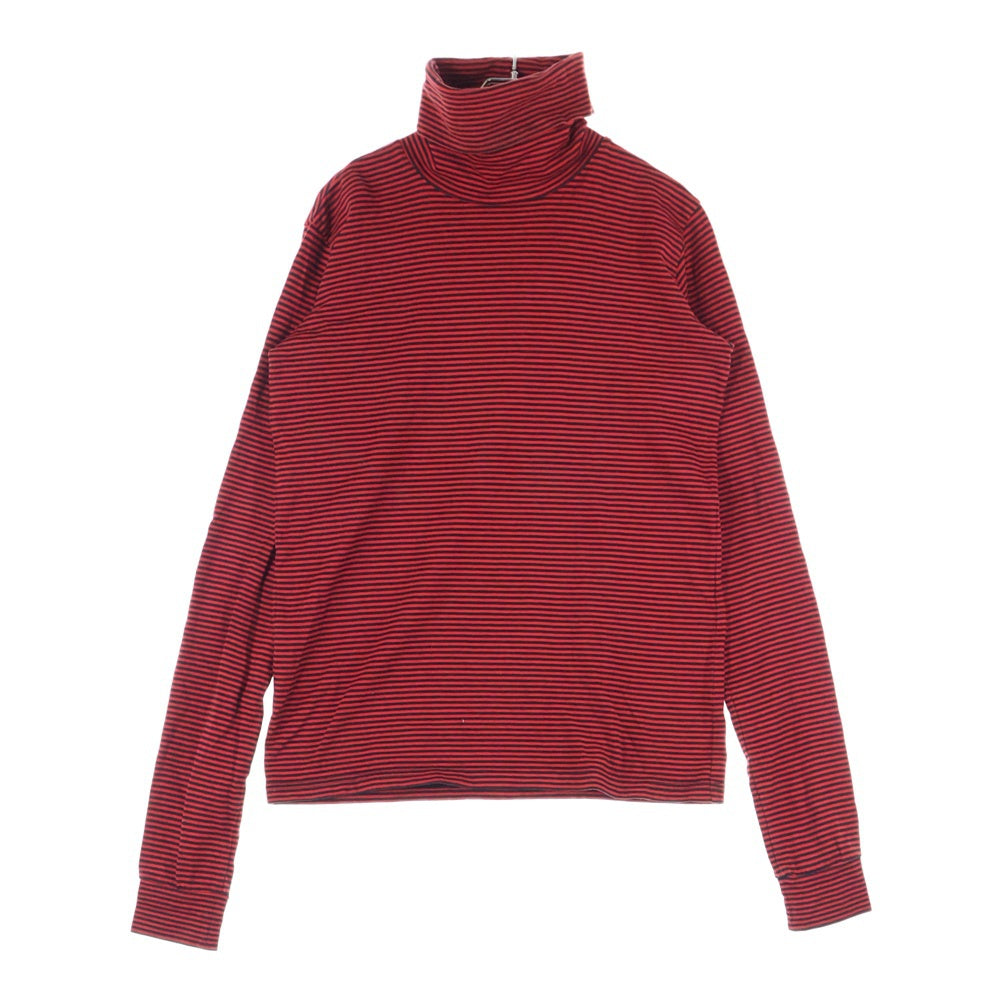 NUMBER (N)INE(ナンバーナイン) 05AW ARCHIVE HIGH STREET期 ハイストリート期 ボーダー ハイネック コットンニット セーター レッド/ブラック アーカイブ