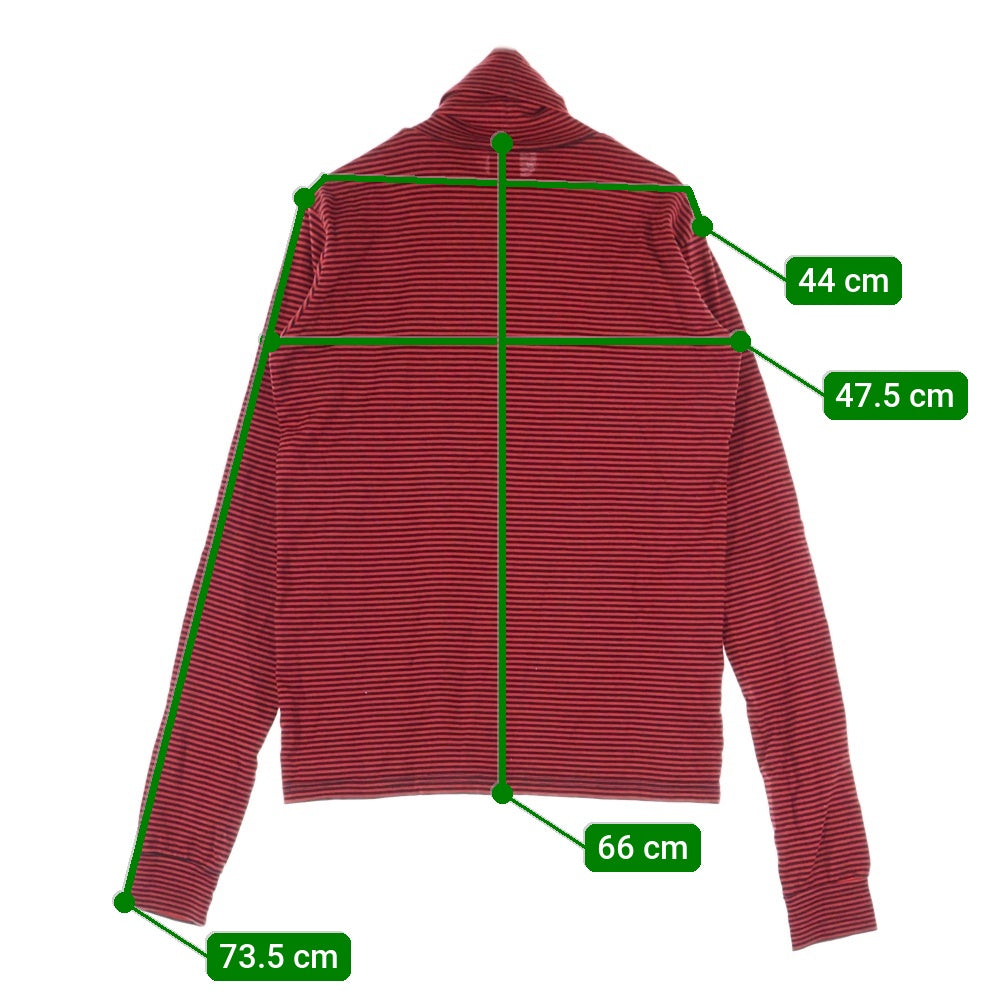 NUMBER (N)INE(ナンバーナイン) 05AW ARCHIVE HIGH STREET期 ハイストリート期 ボーダー ハイネック コットンニット セーター レッド/ブラック アーカイブ