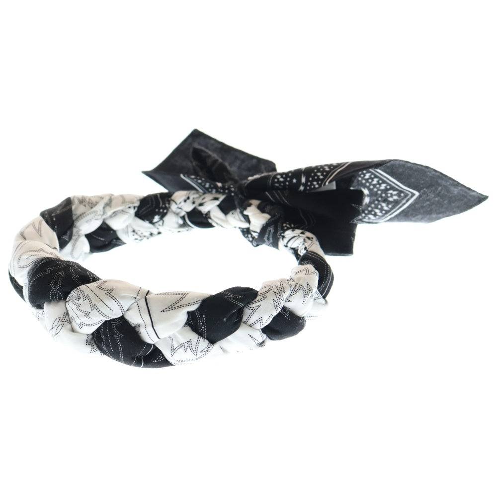 TAKAHIROMIYASHITA The SoloIst.(タカヒロミヤシタザソロイスト) 18SS ウエスタンバンダナ スカーフ ヘッドアクセサリー ブラック/ホワイト sa.0021SS18